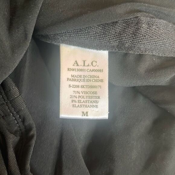 A.L.C. Black Ruched Bodycon Mini Dress Long Sleeve Halter Neck Medium $495 NWT - Picture 13 of 16